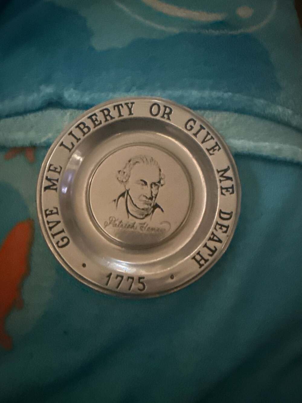 Wilton Armetale Patrick Henry "Give Me Liberty Or Give Me Death" 6" Commemorativ